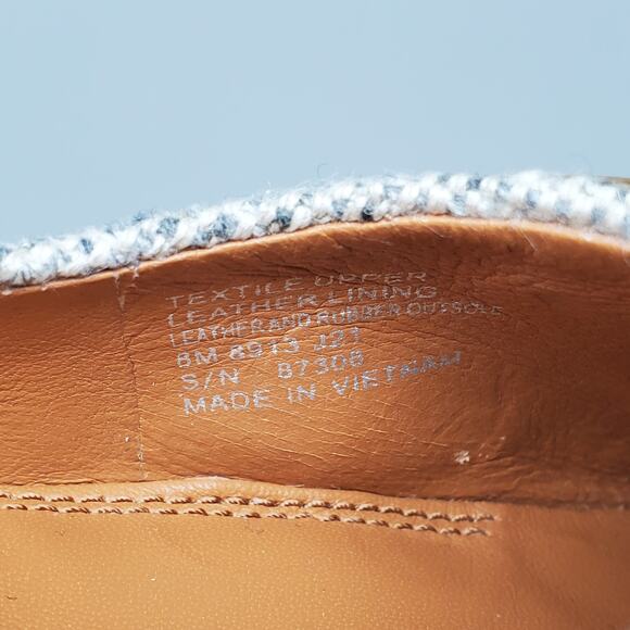 Tory Burch Georgia Ballet Flats Square Toe Rustic Linen Wool Gold 87306 Size 8 M - Picture 10 of 12